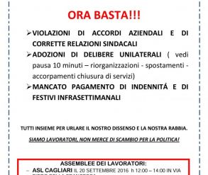 UIL FPL - FP CGIL - CISL FP convocazione assemblee ASL CA - A.O.U. CA e A.O.B.